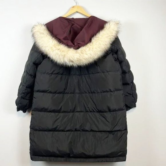 Zara Reversible Duck Down Oversized Relaxed Faux Fur Hood Puffer Jacket S - Picture 9 of 15